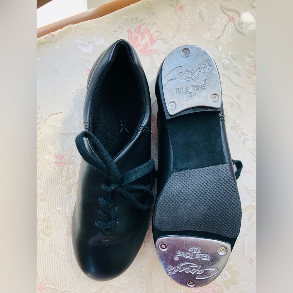 Capezio Black Moccasins with Leather Finish